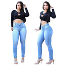 Calça Jeans Feminina lycra (elastano) Cintura Alta efeito levanta bumbum Loja Palacius 38 87