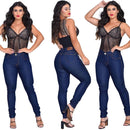 Calça Jeans Feminina lycra (elastano) Cintura Alta efeito levanta bumbum Loja Palacius 38 T09