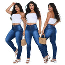 Calça Jeans Feminina lycra (elastano) Cintura Alta efeito levanta bumbum Loja Palacius 38 T21