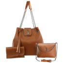 Kit Bolsa Santa Lolla + Bolsa de Ombro e Carteira Loja Palacius Caramelo