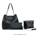 Kit Bolsa Santa Lolla + Bolsa de Ombro e Carteira Loja Palacius Preto