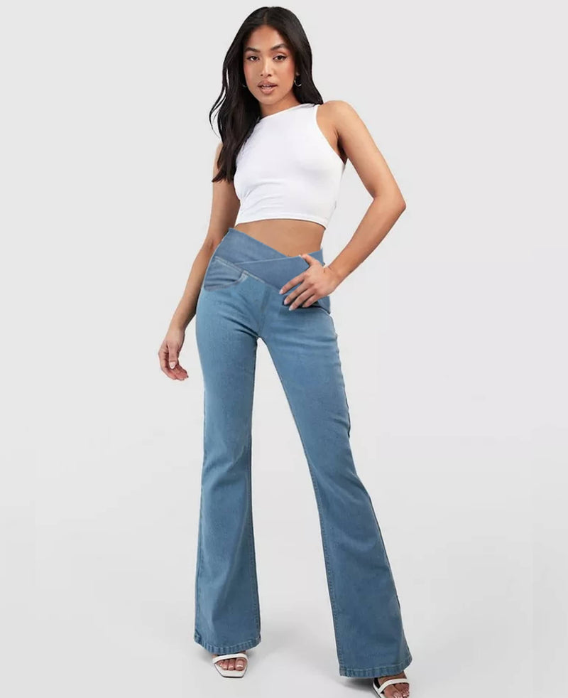 (Compre 1 Leve 2) Calça Jeans de Cintura Alta Cruzada