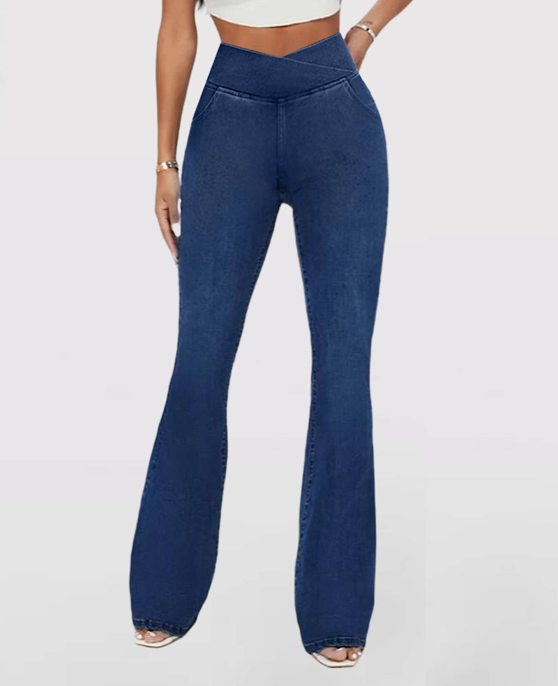 (Compre 1 Leve 2) Calça Jeans de Cintura Alta Cruzada