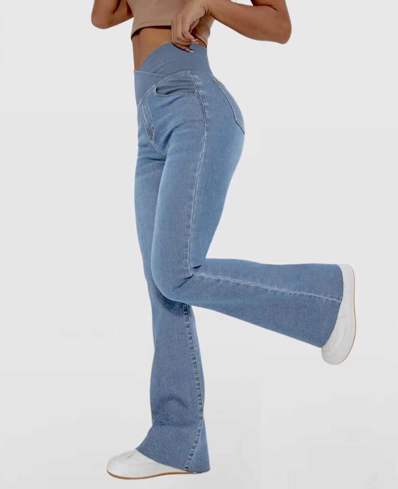 (Compre 1 Leve 2) Calça Jeans de Cintura Alta Cruzada