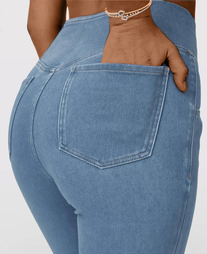 (Compre 1 Leve 2) Calça Jeans de Cintura Alta Cruzada