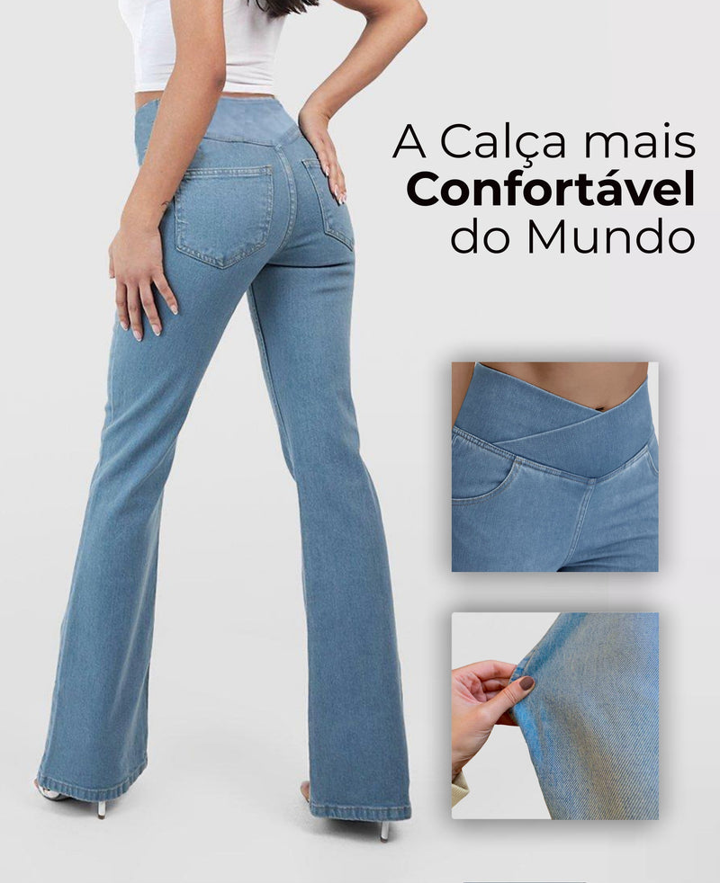 (Compre 1 Leve 2) Calça Jeans de Cintura Alta Cruzada