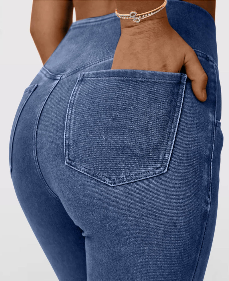 (Compre 1 Leve 2) Calça Jeans de Cintura Alta Cruzada