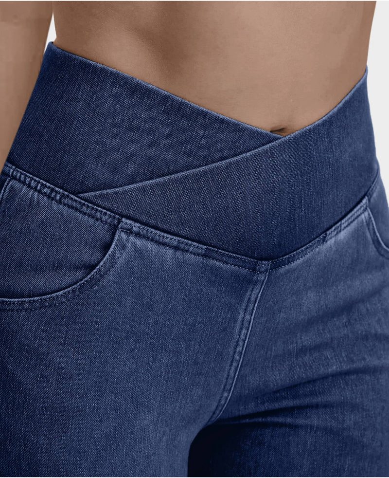 (Compre 1 Leve 2) Calça Jeans de Cintura Alta Cruzada