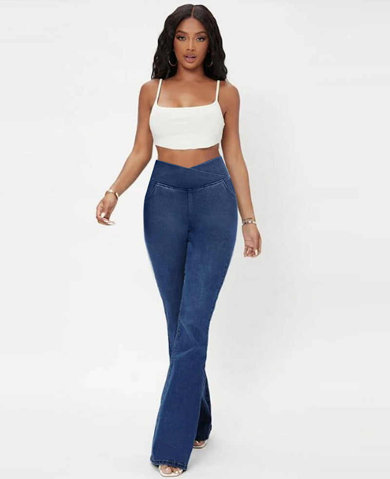 (Compre 1 Leve 2) Calça Jeans de Cintura Alta Cruzada