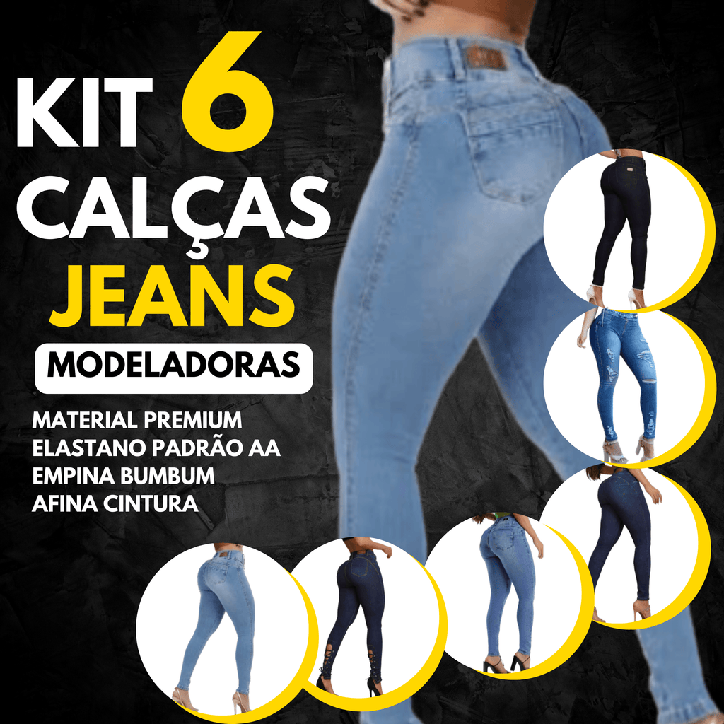 ULTIMO DIA DE OFERTA KIT 6 CALCAS JEANS MODELADORAS FRETE GRATIS