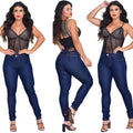 Calça Jeans Feminina lycra (elastano) Cintura Alta efeito levanta bumbum Loja Palacius 38 T09 