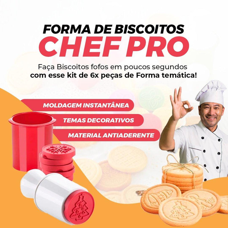 Forma de Biscoitos Chef PRO - Forma para fazer biscoito Caseiro - Loja FT