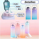 Kit 3 Garrafas de água com Frases Motivacionais - Loja FT