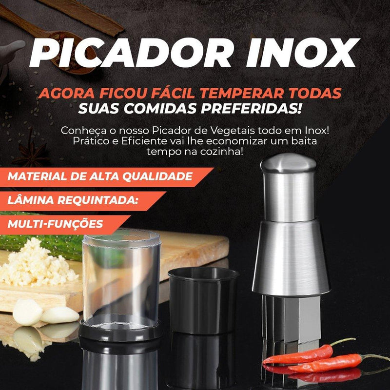 Picador Inox de Vegetais - Picador de alho, cebola, pimenta etc - Loja FT